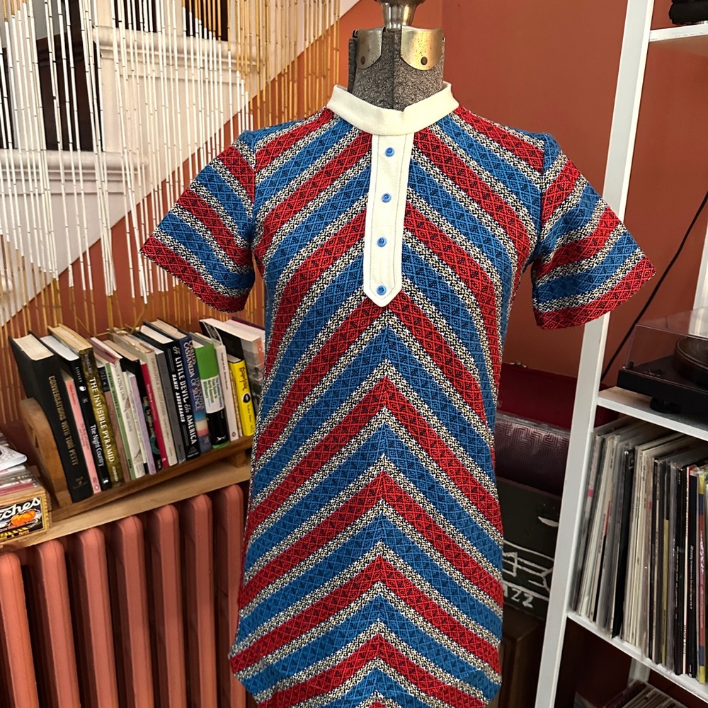 *sold* 1970's Tunic Red & Blue JC PENNY VINTAGE